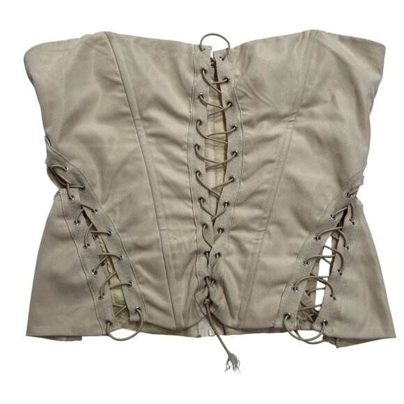 Princess Polly Eden Lace Up Corset in Cream - Picture 1 of 4
